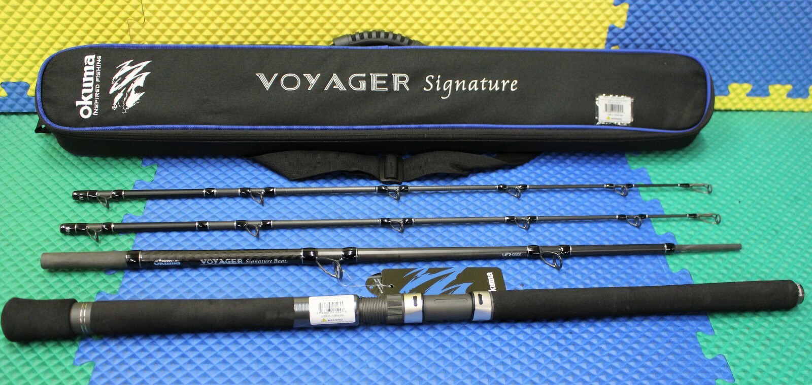 Okuma Voyager Signature Boat Rod 7′ 0″ 3-Pc W/Soft Case 2 Rod Tips VSB-C-703M-MH