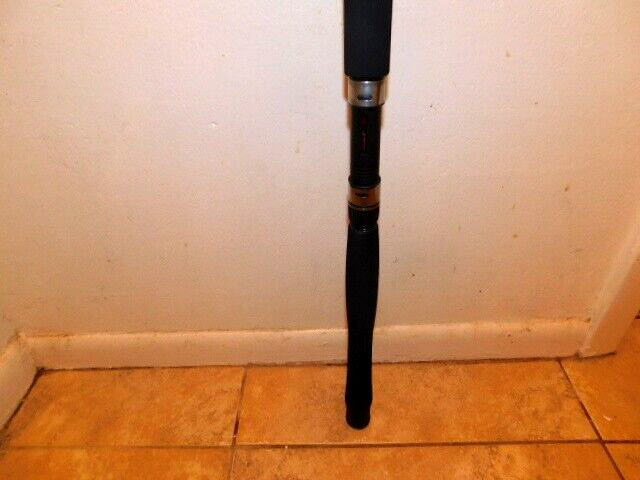 CUSTOM SPINNING ROD 7 FT 20-40 LB RED WHITE BLUE MARBLE NEW