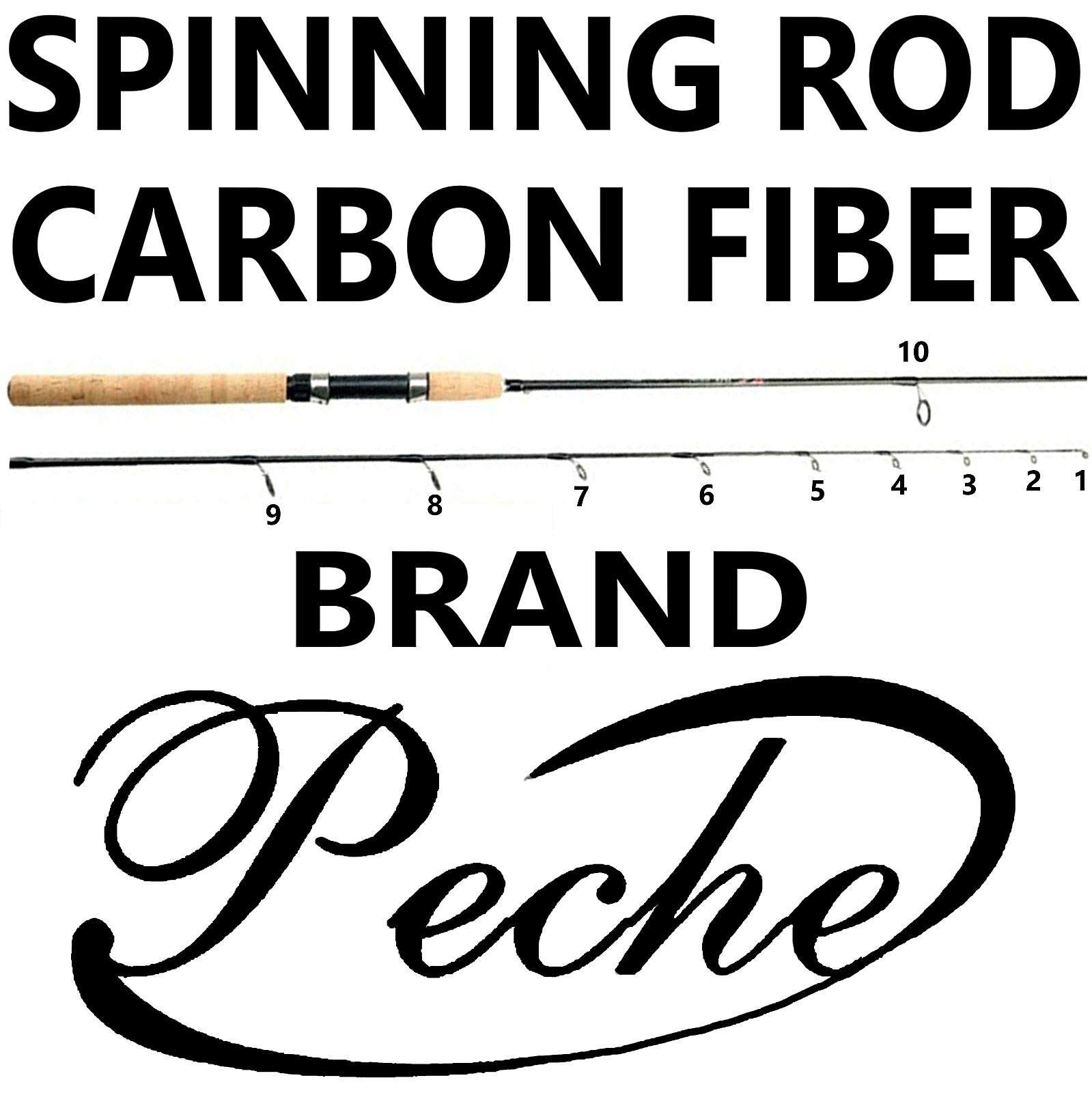 Fishing Pole Spinning Rod Carbon Fiber Portable Medium Fast Lightweight 7f 8f 9f