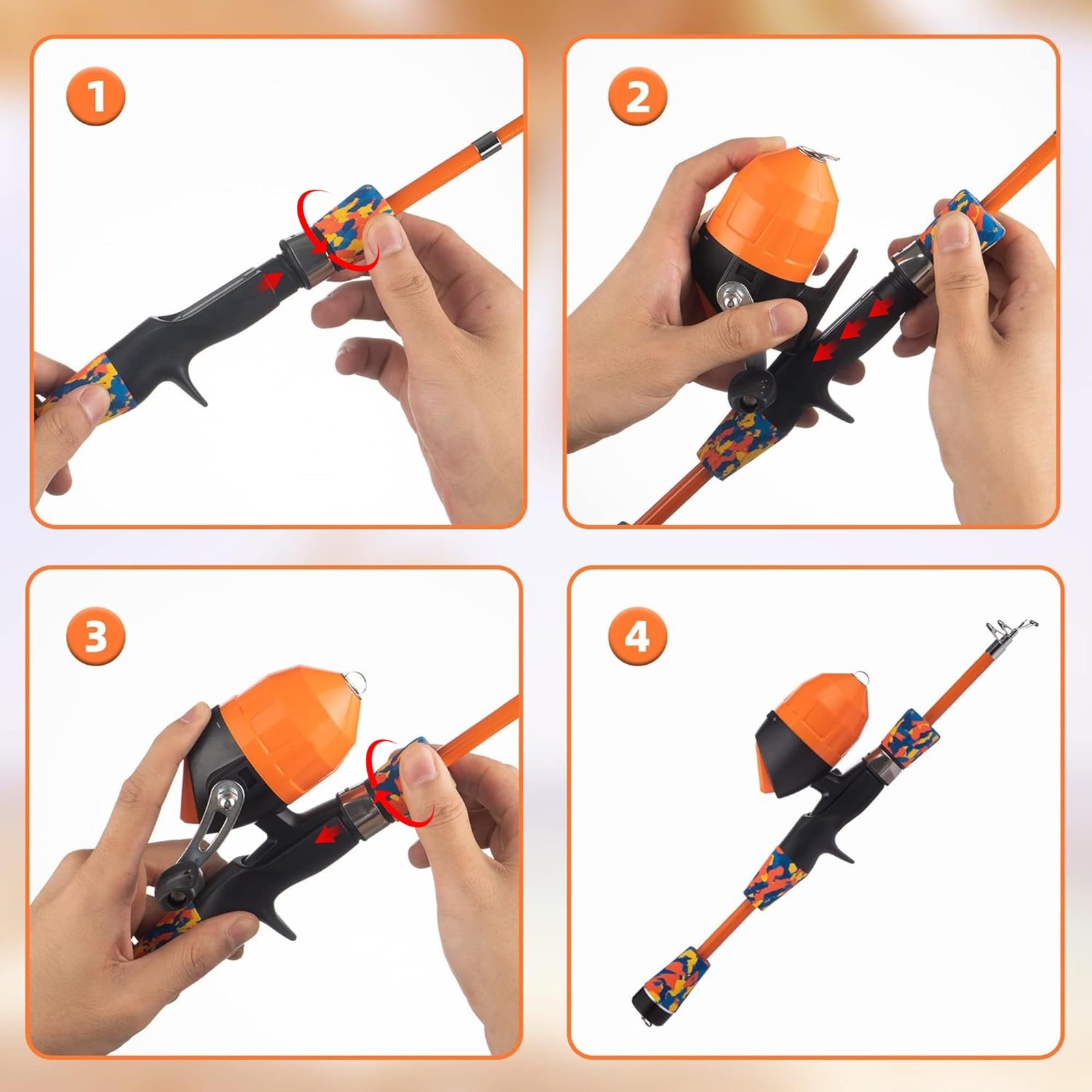 Kids Fishing Pole Kit Set，Portable Telescopic Fishing Rod and Reel Combo
