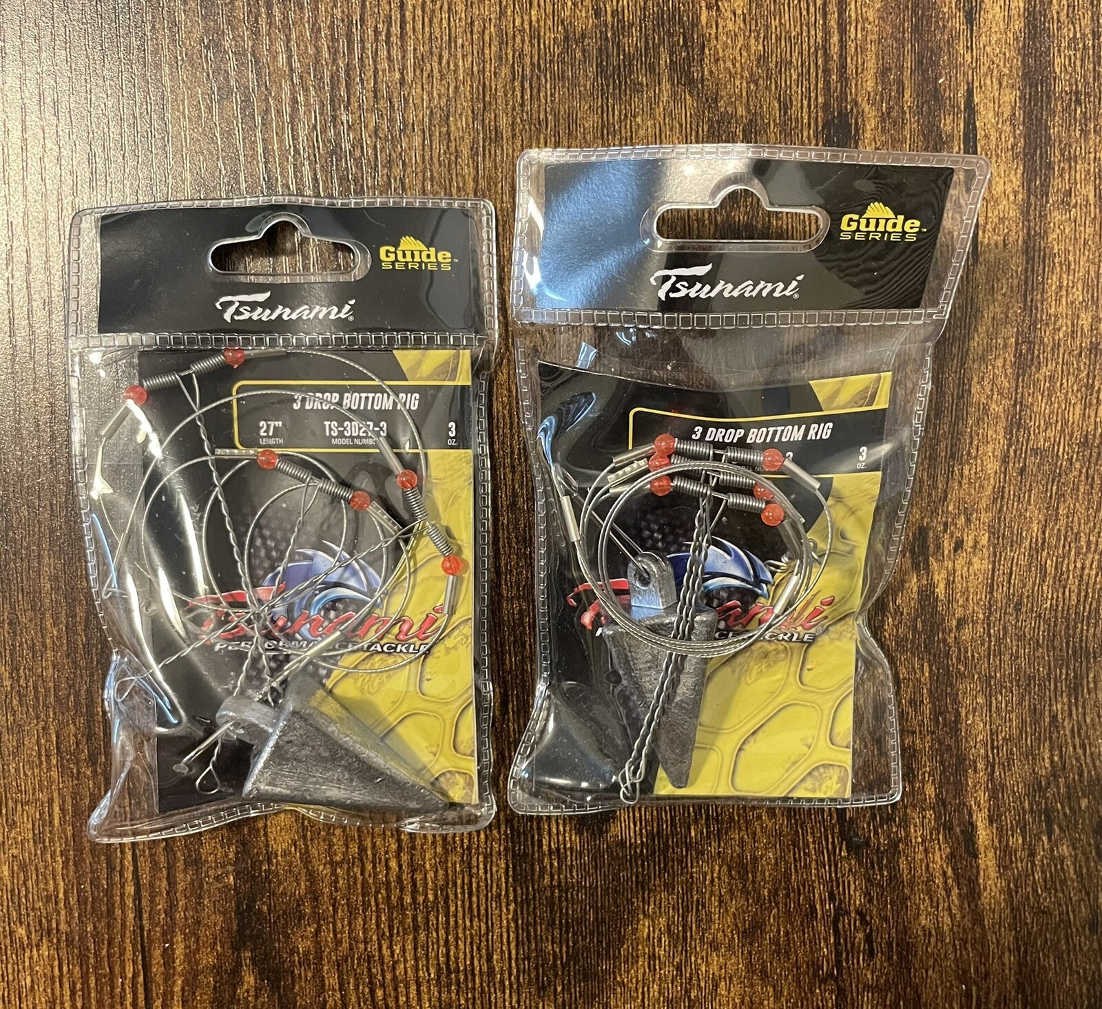 Tsunami Guide Series~3 Drop Bottom Rig~TS-3D27-3~Length 27”~Weight 3oz~Lot of 2
