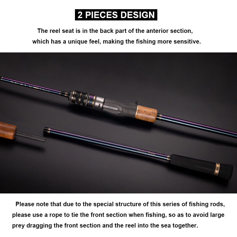 CAMEKOON Casting Jigging Rod 1.90M Fuji Guides Reel Seat M MH ML Power Boat Pole