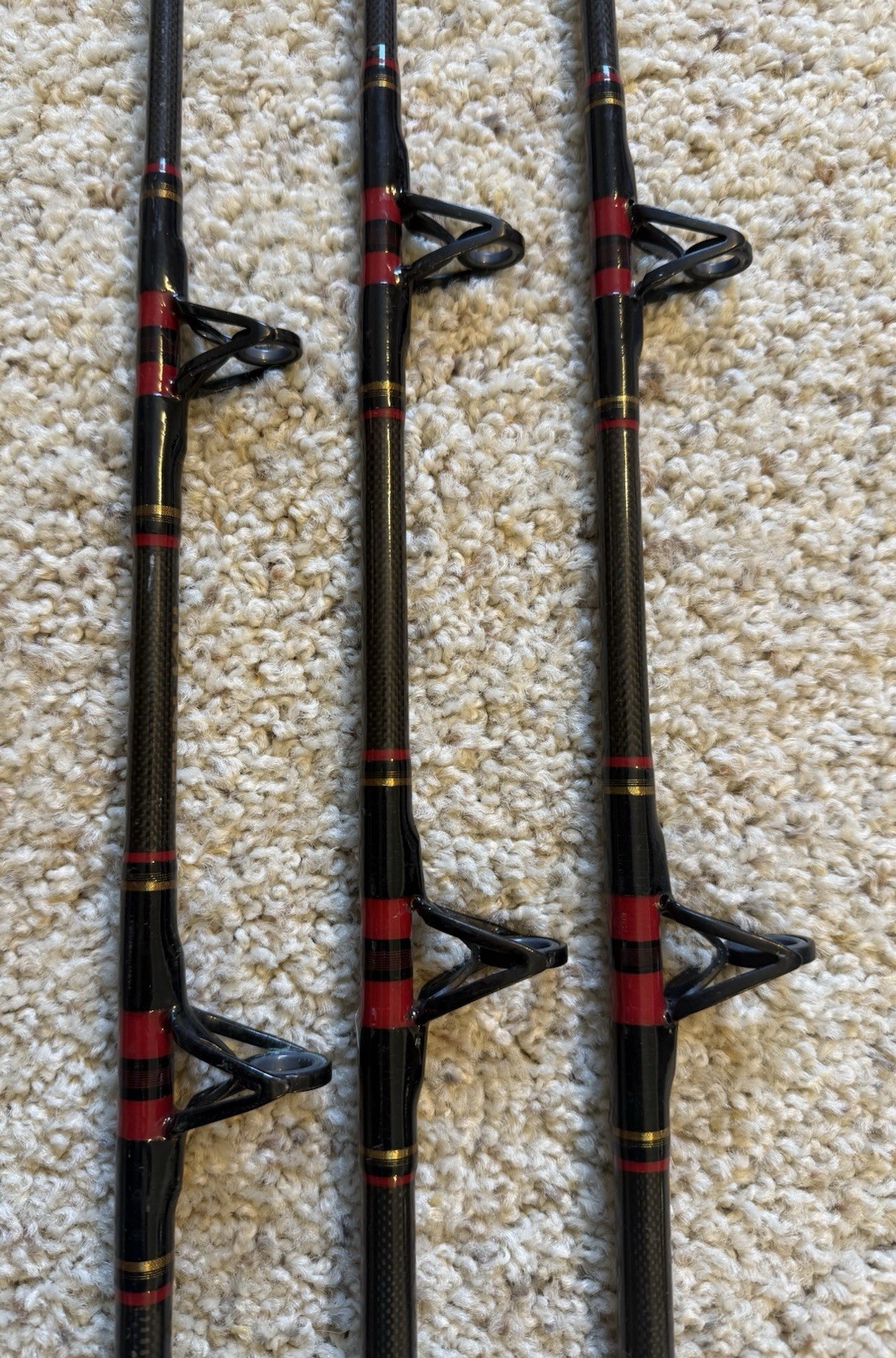 Lot of (3) Kunnan HOT RAIL Conventional Saltwater Fishing Rods, “NICE”… L@@K!!!