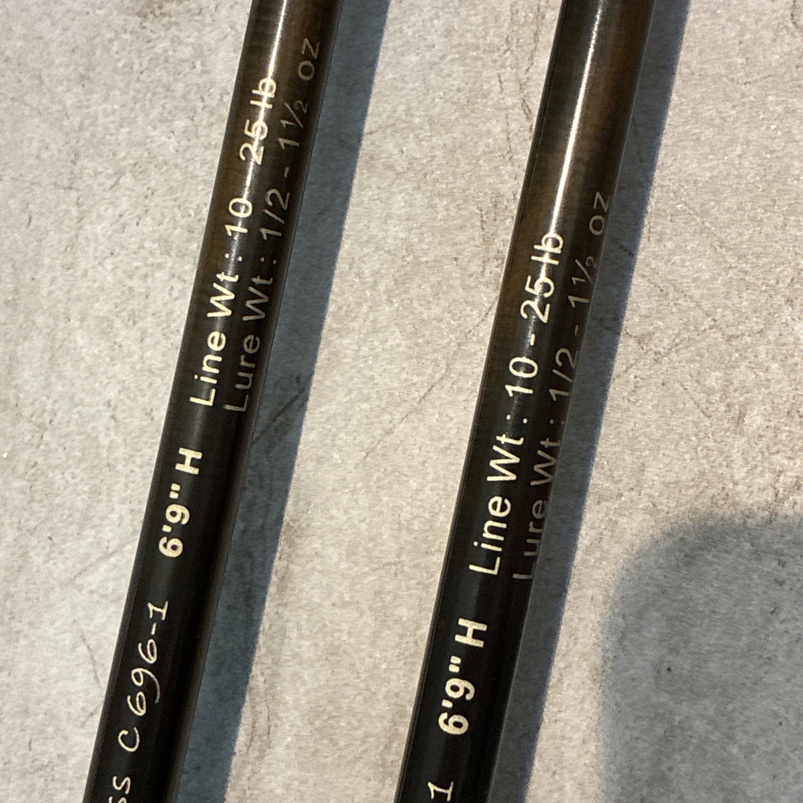TFO Temple Fork Outfitters GTS Bass C 696-1, 6’-9” Casting Rods In EX Used Cond