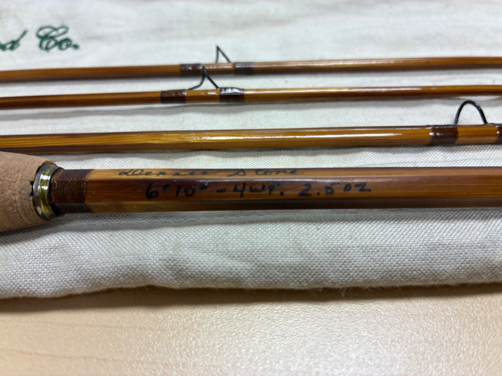 Stone Rod Company Bamboo Fly Fishing Rod 6’10” 4 wt. 3 Piece Extra Tip
