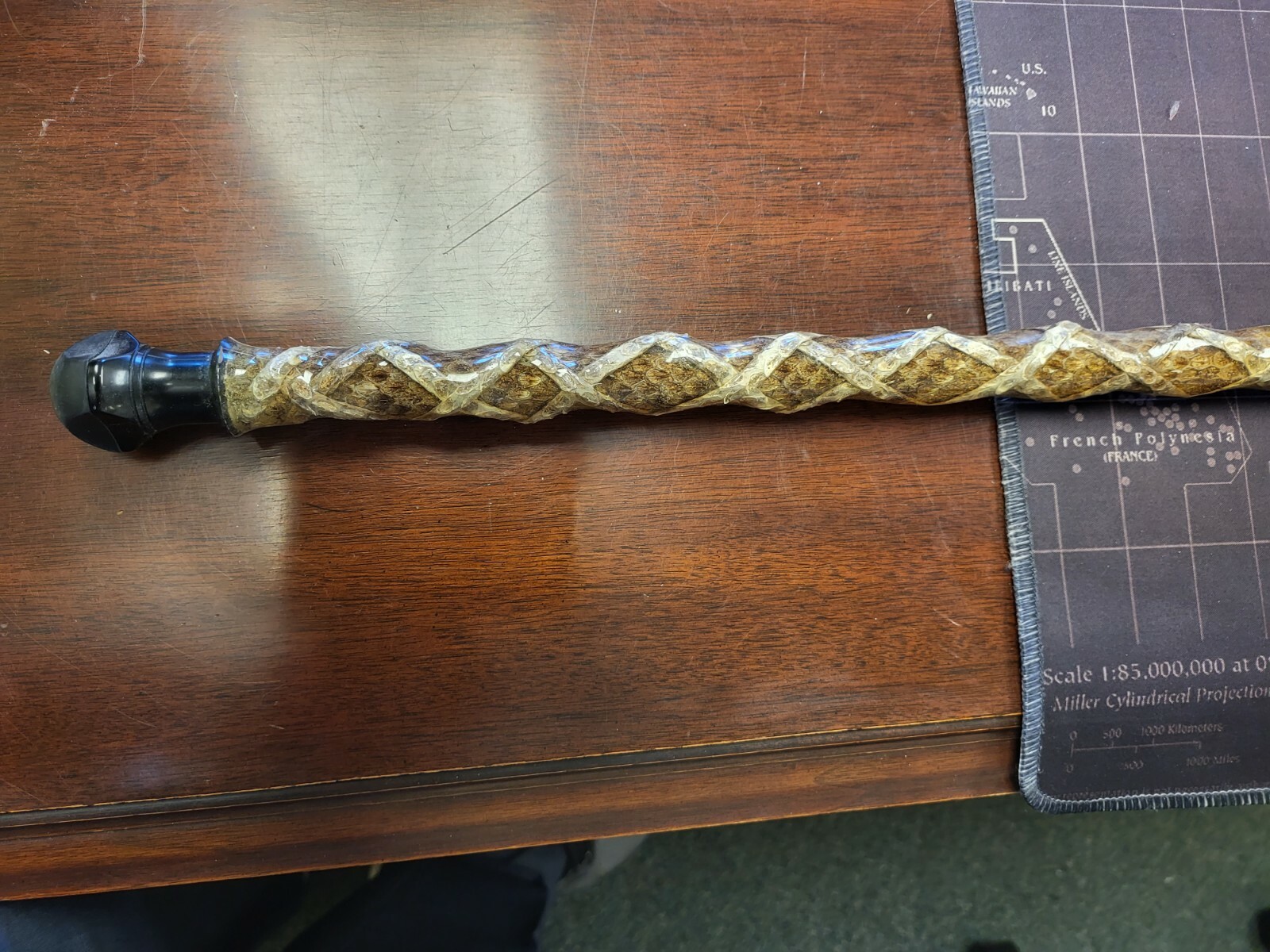 Custom Rattlesnake Fishing Rod Real Rattlesnake Skin Grips with or without Fangs
