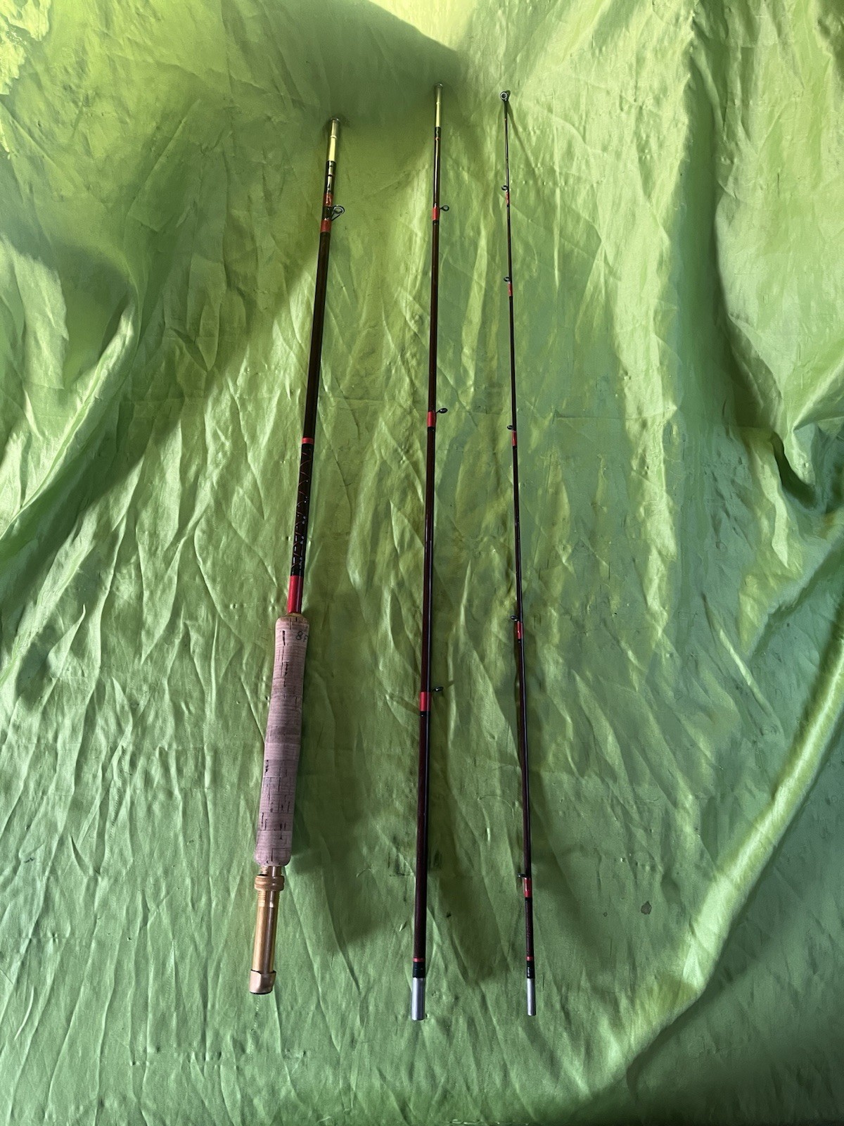 Featherweight Fly Rod Fishing Rod 8ft Cork Handle 3 Piece Great Condition