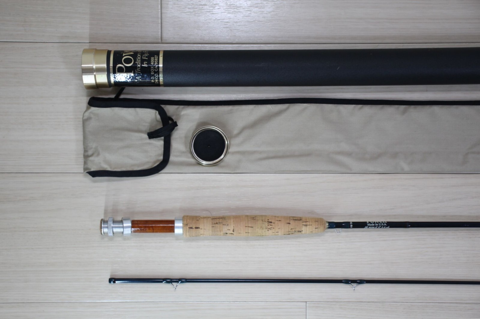 Vintage Powell LG8034 Fly Rod 8′ 3-4wt 2pc USA Light Line w/ Tube Sock M144