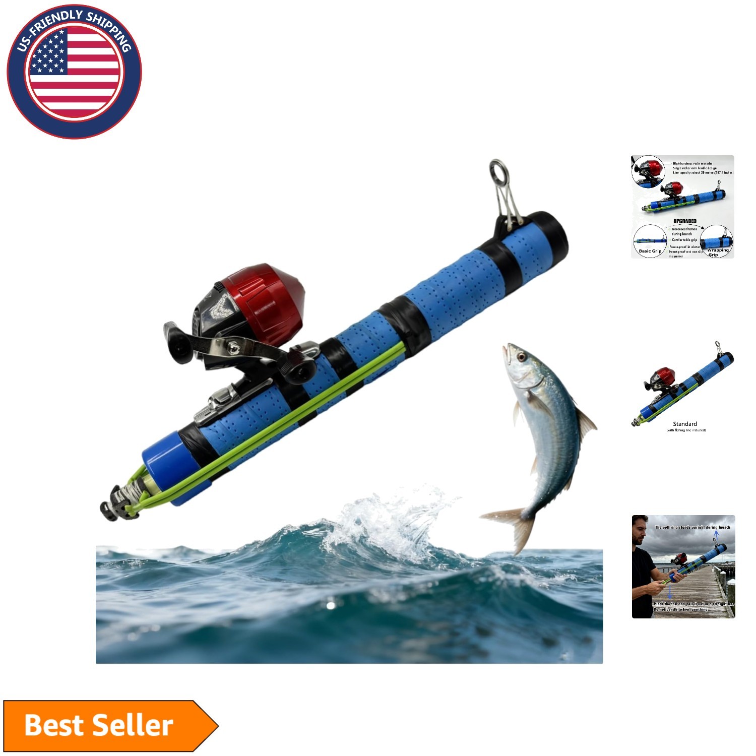 Versatile 15.2″ Fishing Rod: Family-Friendly Catapult for Freshwater & Saltwater