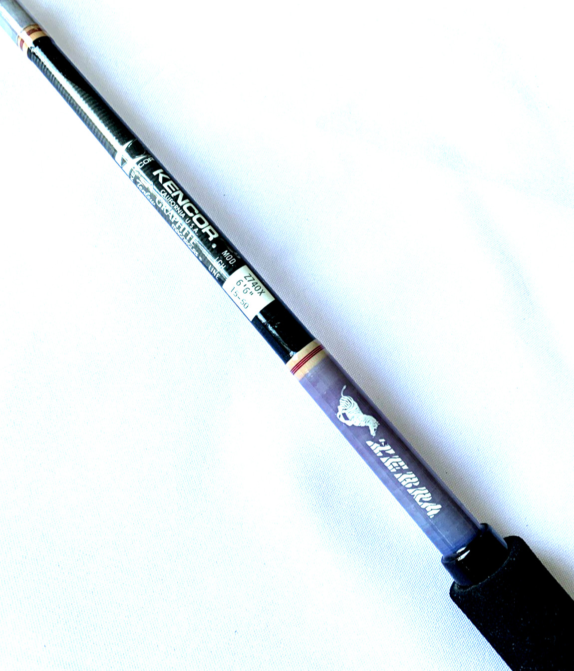 Kencor ZEBRA Z740X 6’6”Tenlew GRAPHITE Magnaglas 15-50Lb Fishing Rod Made In USA