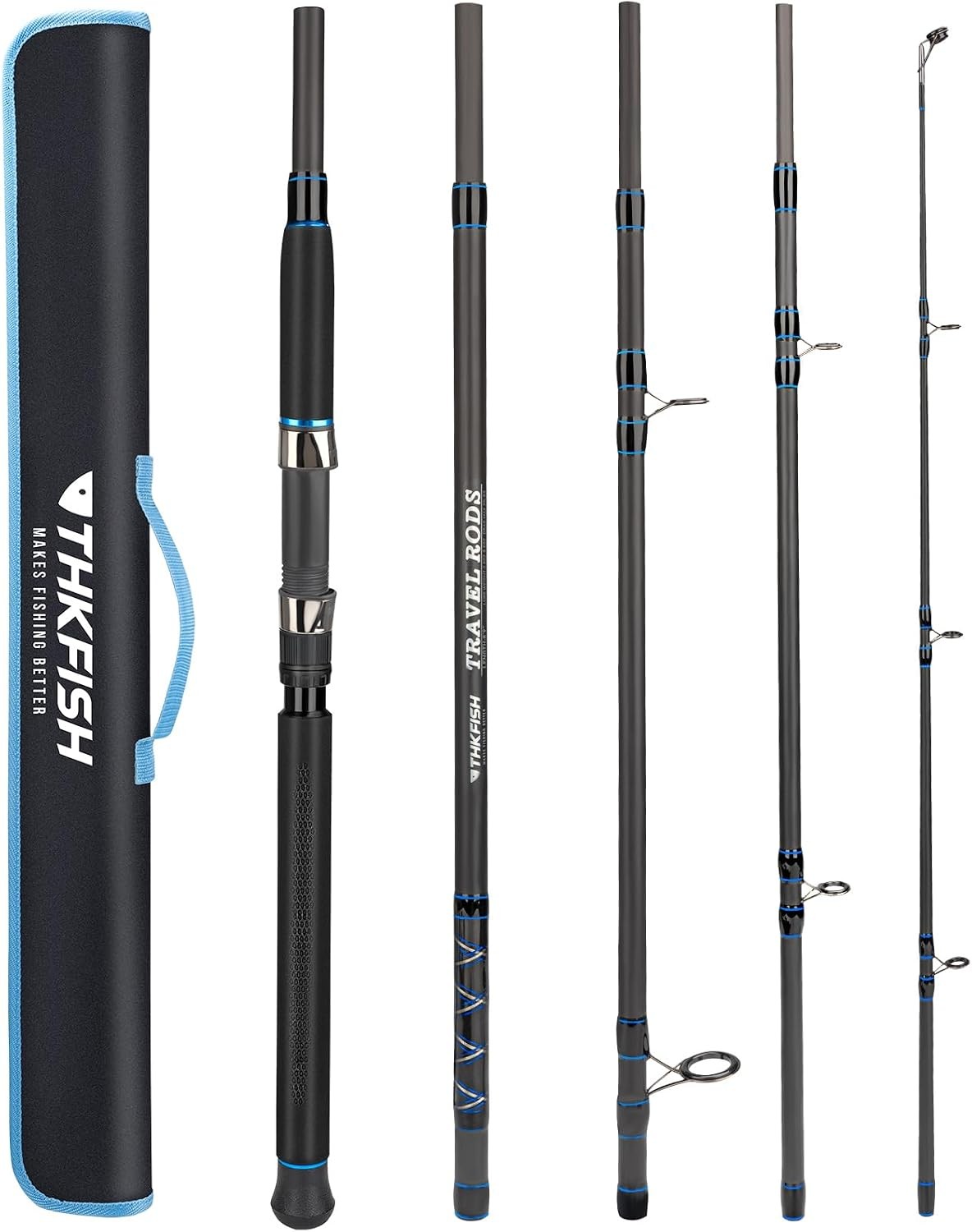 4 Piece/5 Piece Saltwater Travel Rod Heavy Spinning Fishing Rod Portable Travel