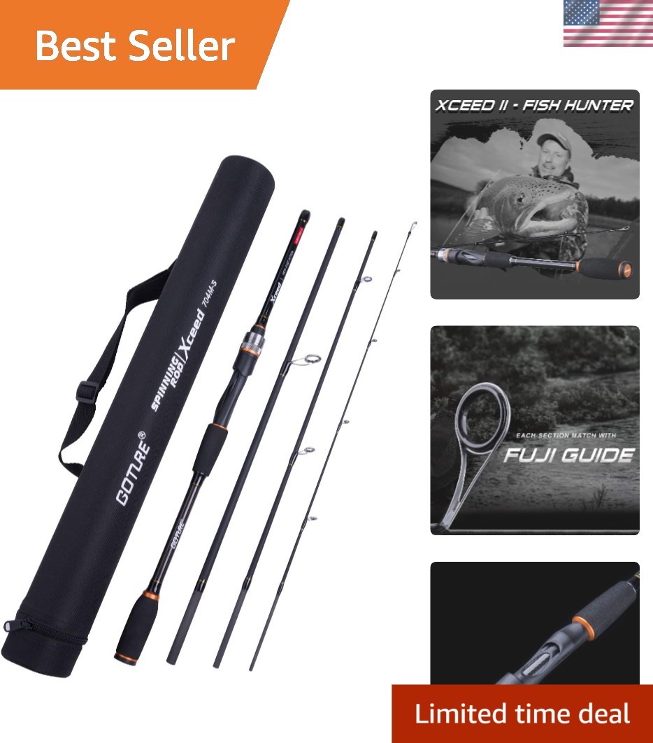 9ft Travel Fishing Rod – 4-Piece Ultralight Baitcaster for Saltwater Fishing