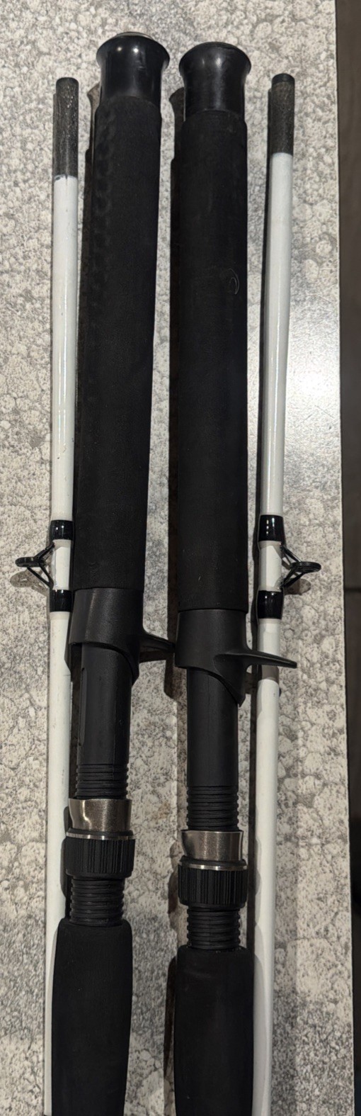 2 Rods Shakespeare Tiger Saltwater Spinning 2-piece Rods 7’ Medium 8-15 Black