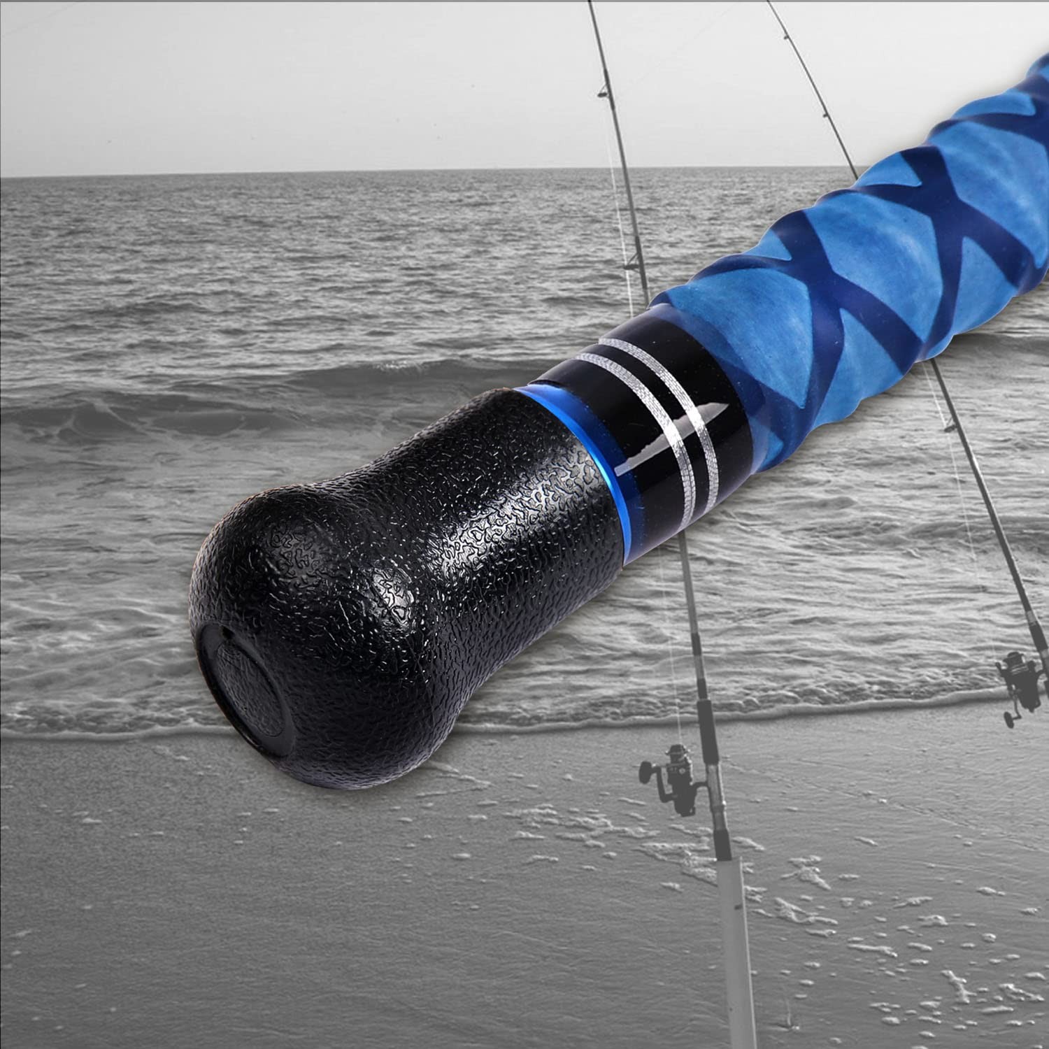 Fiblink Surf Spinning Fishing Rod Carbon Travel 3 12 Feet, Blue