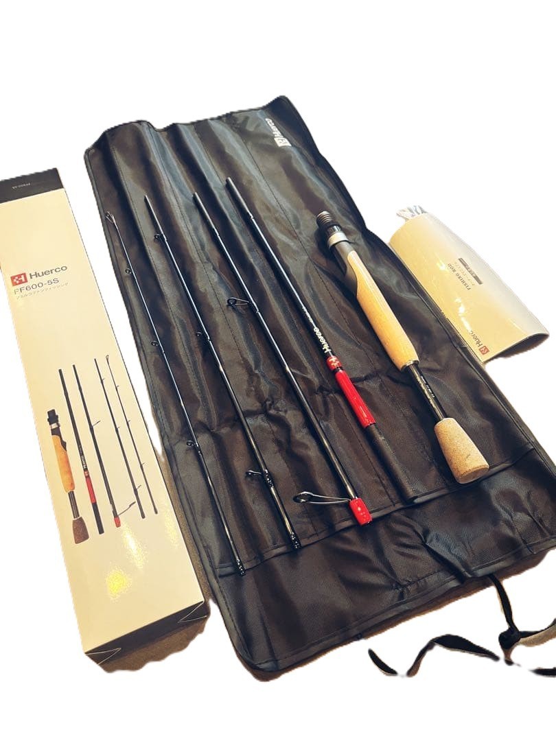 Huerco FF600-5S 5-Piece Travel Baitcast Rod, Cork Handle, 20g Max Lure JDM