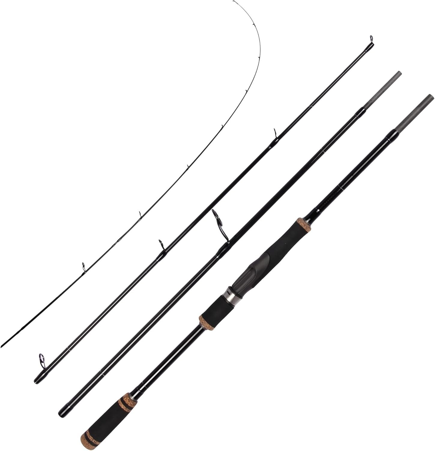 Eurasian Sports 30T Carbon Travel Spinning Rod – 4 Piece 6ft/7ft Portable Fis..,