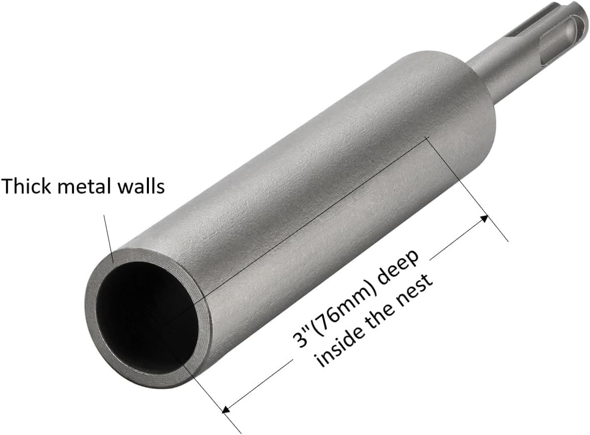 Industrial Grade Ground Rod Driver 6 69 Inch Length for SDS Plus Rotary Hammers