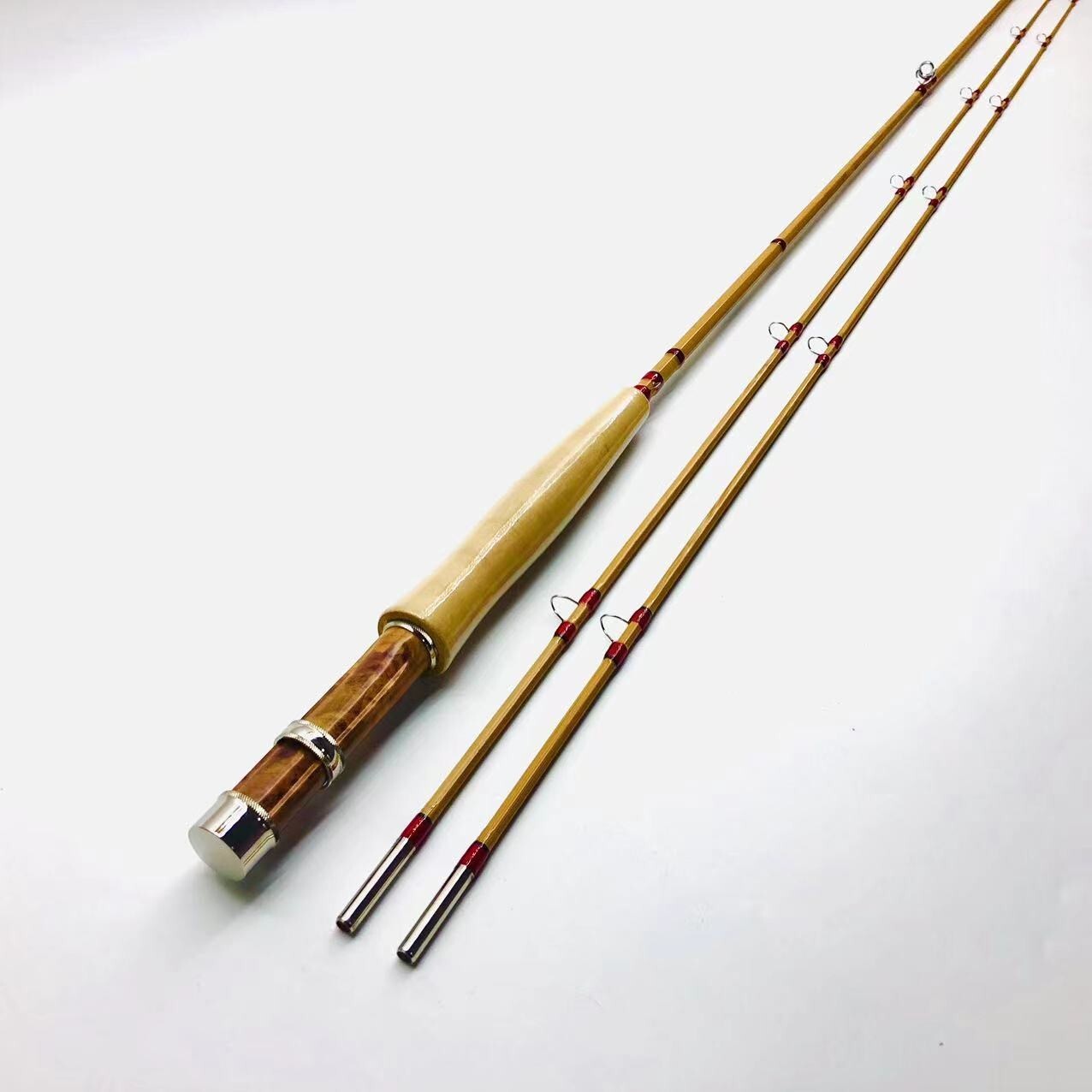 ZHUSRODS Classical Bamboo Fly Rod 7’6″~5 wt/2 Section~2 Tip/Fly Fishing Rods