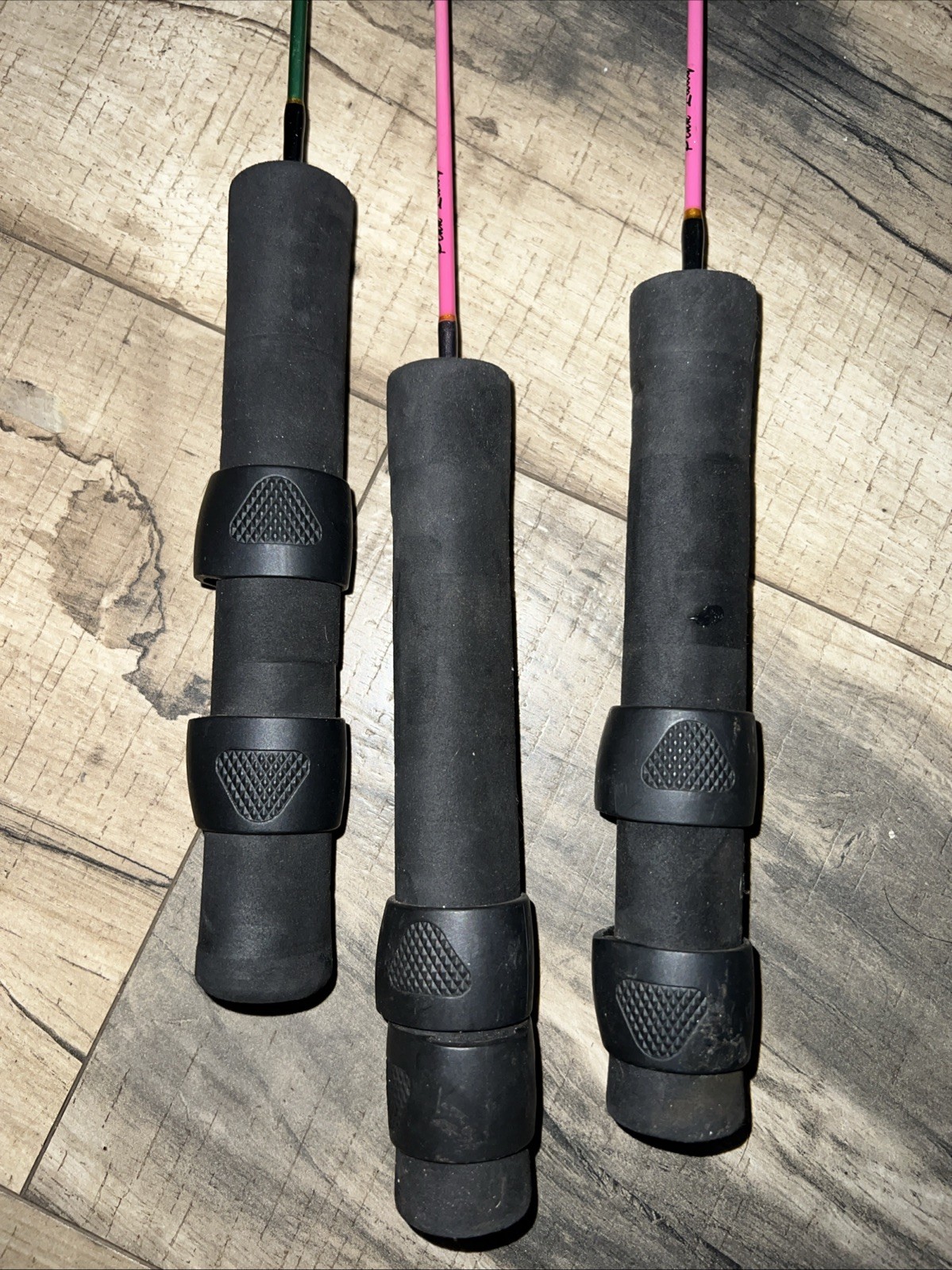 (3) Master Mighty Mity 24″ Ice Fishing Rods Ultra Light Never Used Pink Lady