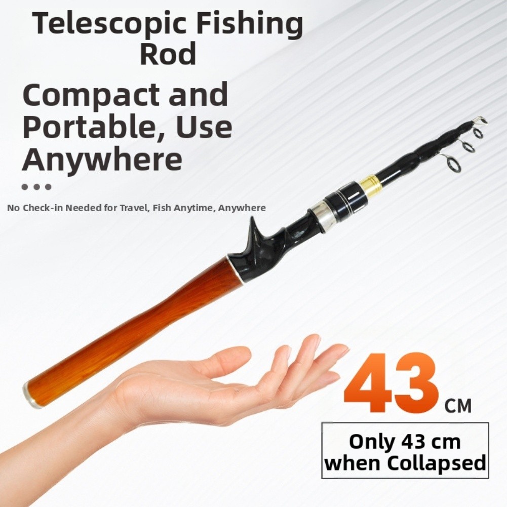 Sougayilang ML Telescopic Fishing Rod Carbon Fiber Spin Cast Foldable 1 8M for 2