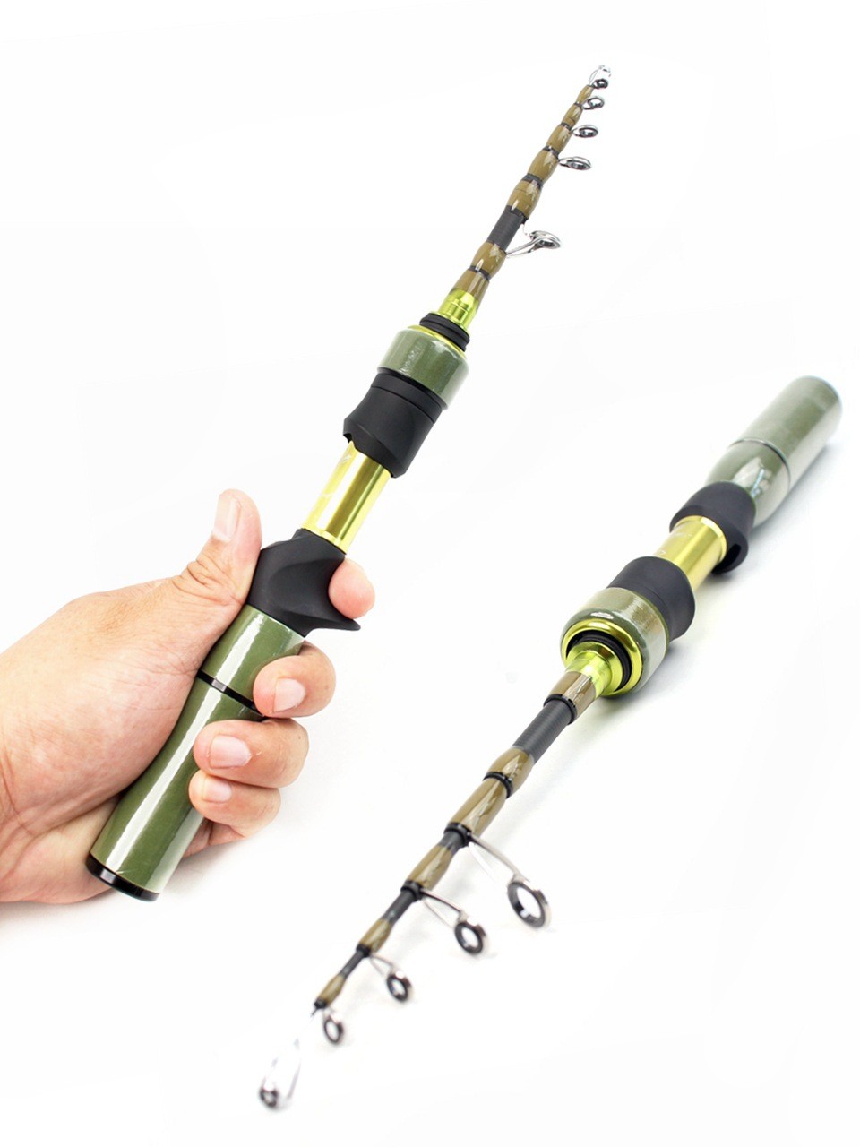 Travel Spinning Rod 5ft 5.6ft 2-6lb Telescopic Casting Rod Carbon Trout