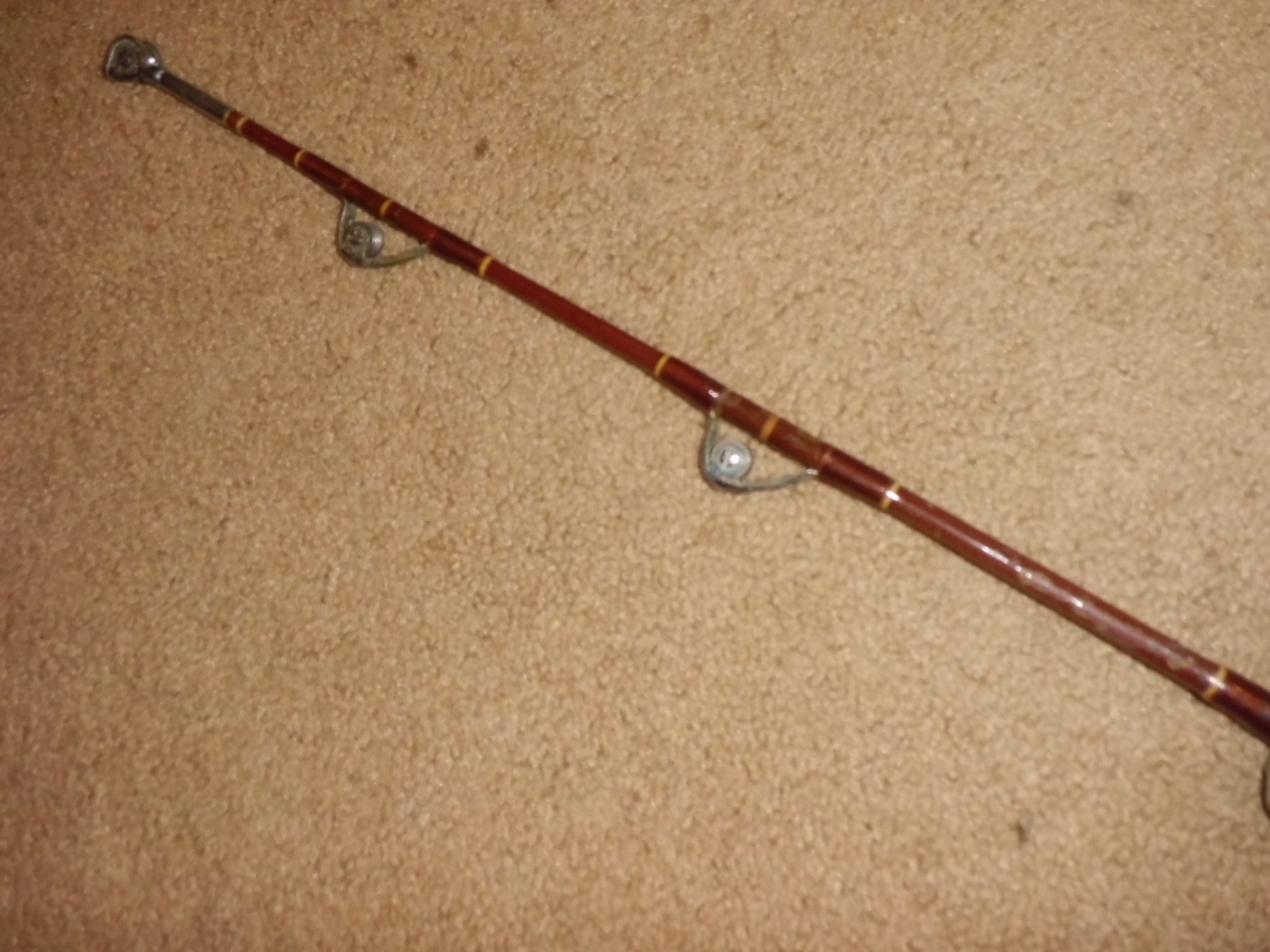 Vintage FENWICK 630 Conventional 6’8″ Rod- USA- IGFA 30 lb test w/ Gimbal