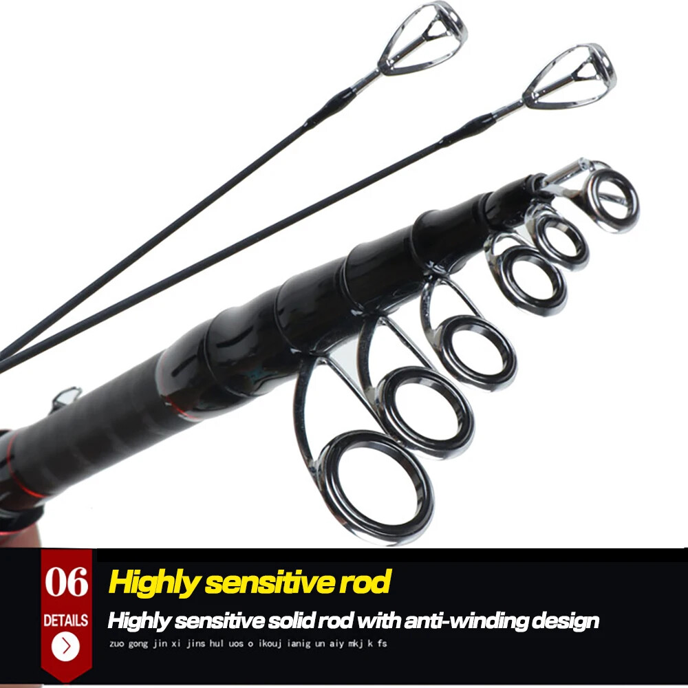 1.8m-3.0m Telescopic Spinning Fishing Rods Carbon Fiber Lure Pole Bait WT 8-18g