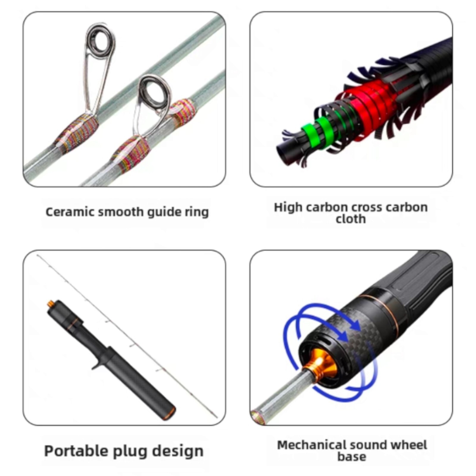 Stream Fishing Rod Trout Travel Ultralight Fishing Transparent Rod Carbon Handle