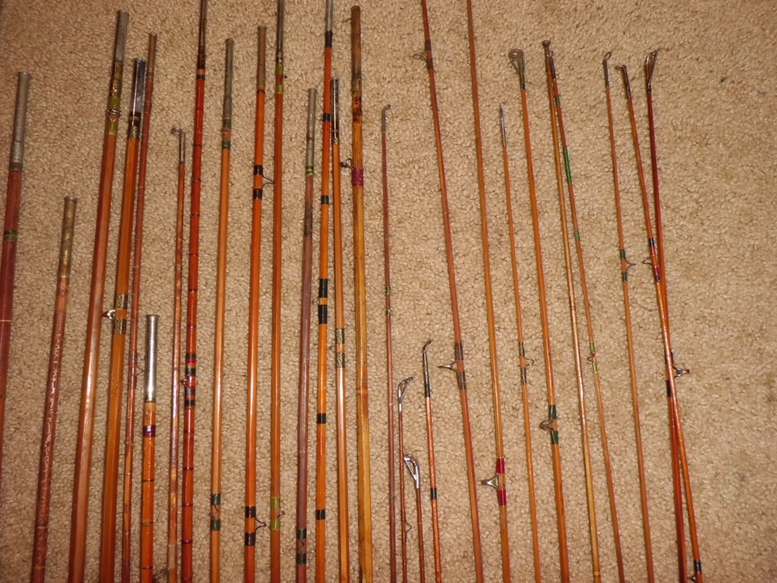 36 pcs of Vintage Assorted Split Bamboo for Repair/Restoration/Parts