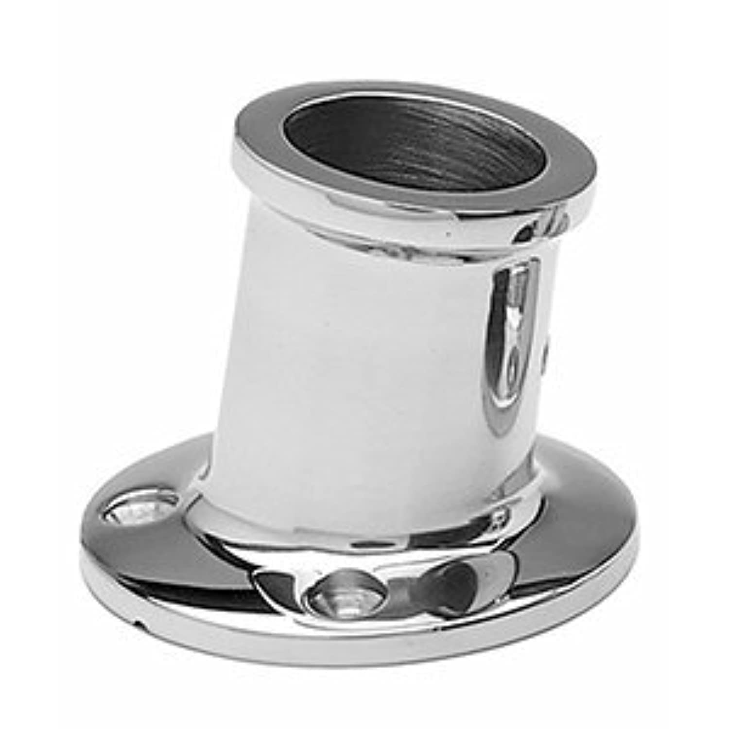 Taylor Made Top-Mount Boat Flag Pole Socket, Tilts 10-Degree 1 1/4”, Silver