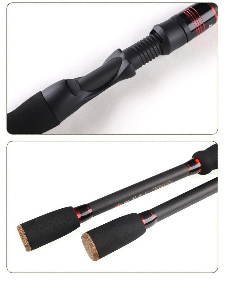 Telescopic Fishing Rod 7′ Baitcast Lure Rod Carbon Fiber Spinning Casting Travel