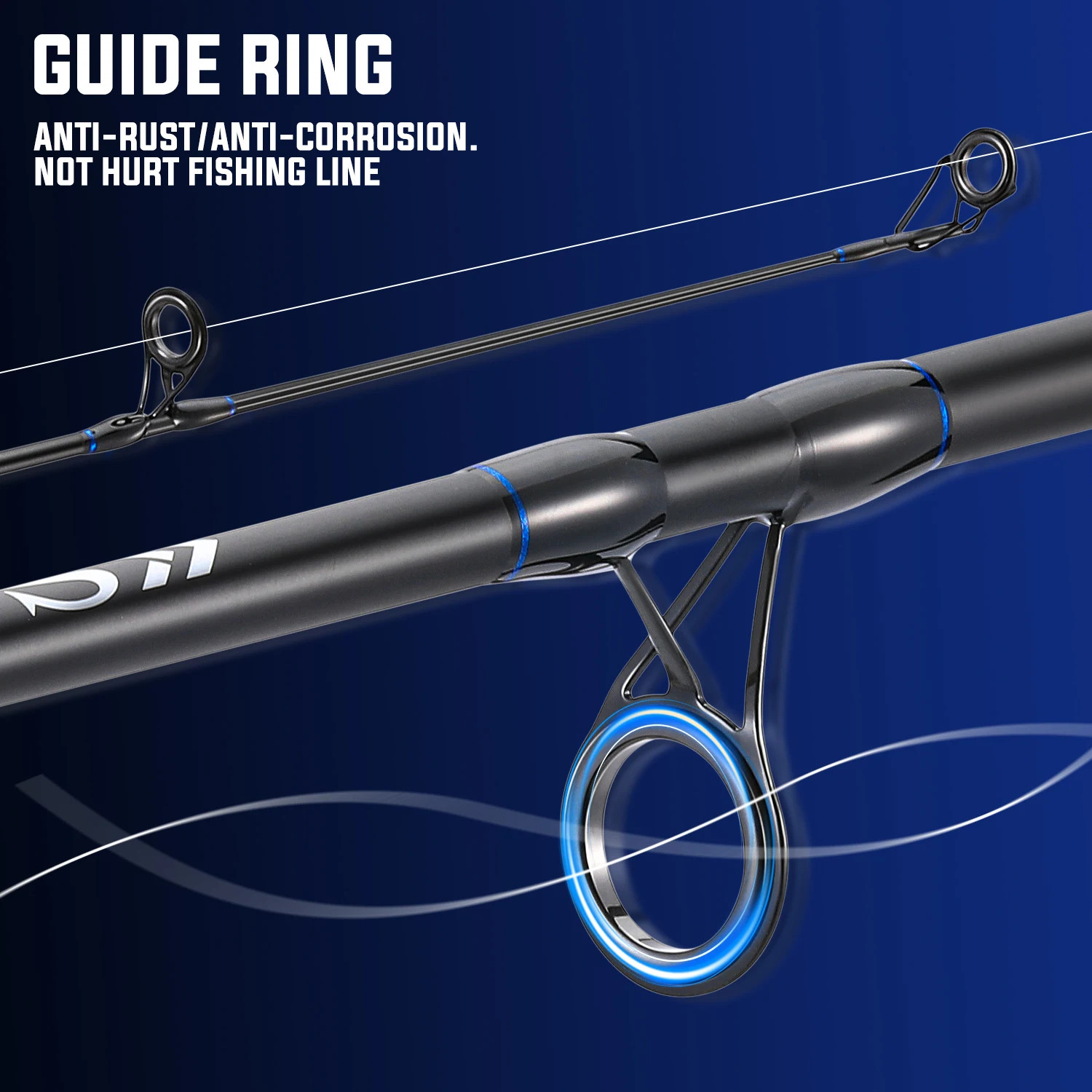 3Piece Long Casting Rod High Tonnage Carbon Fiber Lightweight Tough NonSlip Grip