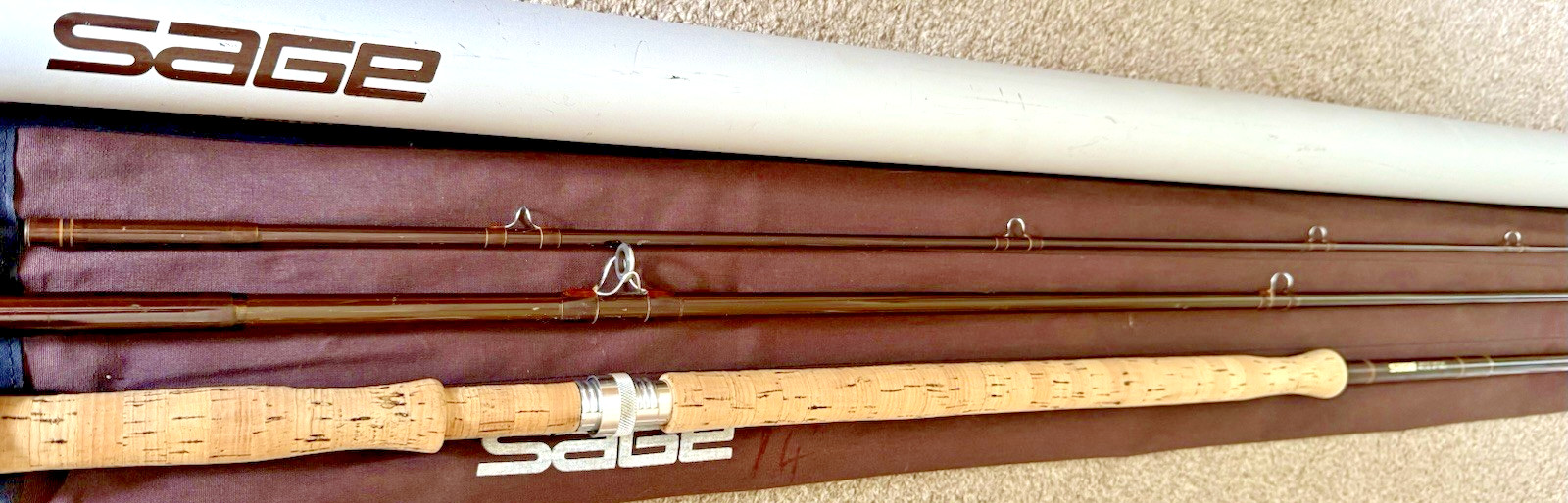 Sage Graphite GFL 14 Foot #10 3 Piece Spey Salmon Fly Rod with Bag & Tube