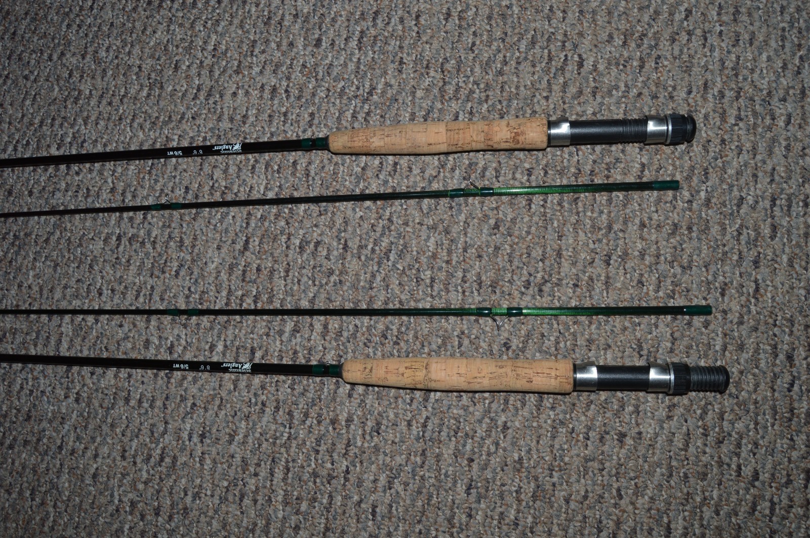 (2) NICE SCIENTIFIC ANGERS FLY RODS 8 .6 FOOT 5/6WT