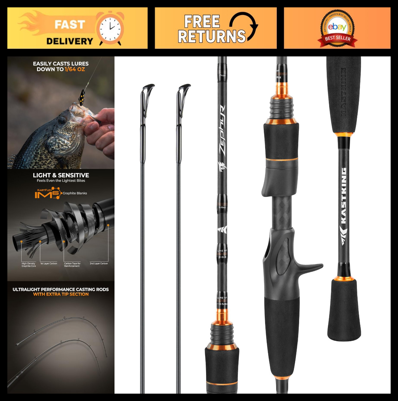 Ultra-Light Finesse Fishing Rods – 2pc & 3pc Travel Design, IM6 Graphite, Twin-T