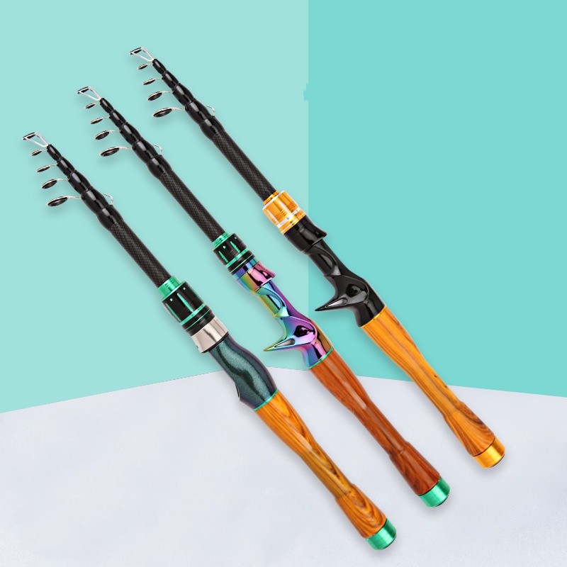 Lure Fishing Rod Carbon Fiber Ultralight Teleacopic Spinning Casting Rod Travel