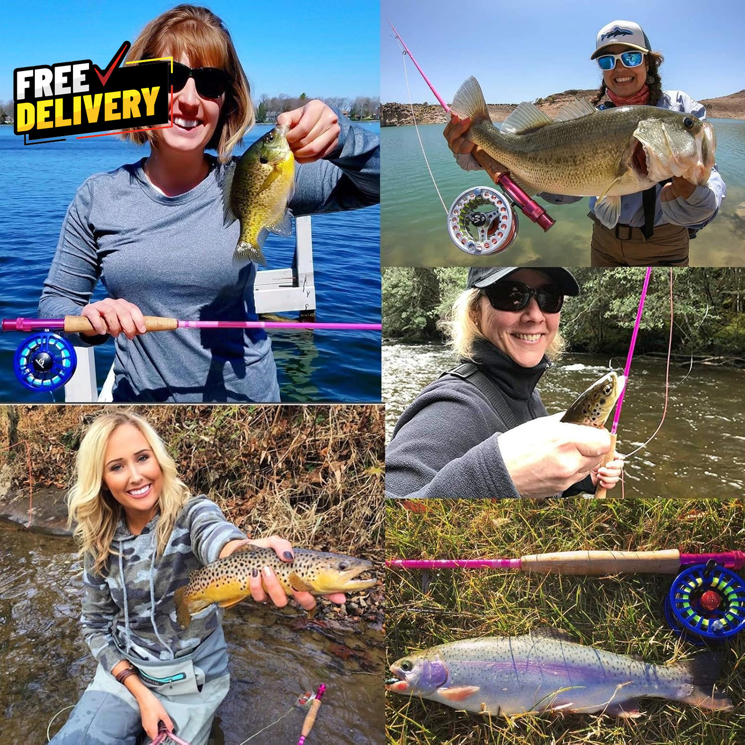 Women’S Elegant Pink Fly Fishing Rod: 2/5-Weight with Rod Tube