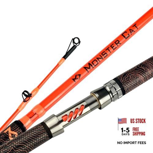 Monster Catfish Fishing Rod – 1 Piece 7′ Glow with Black Light – Catfishing