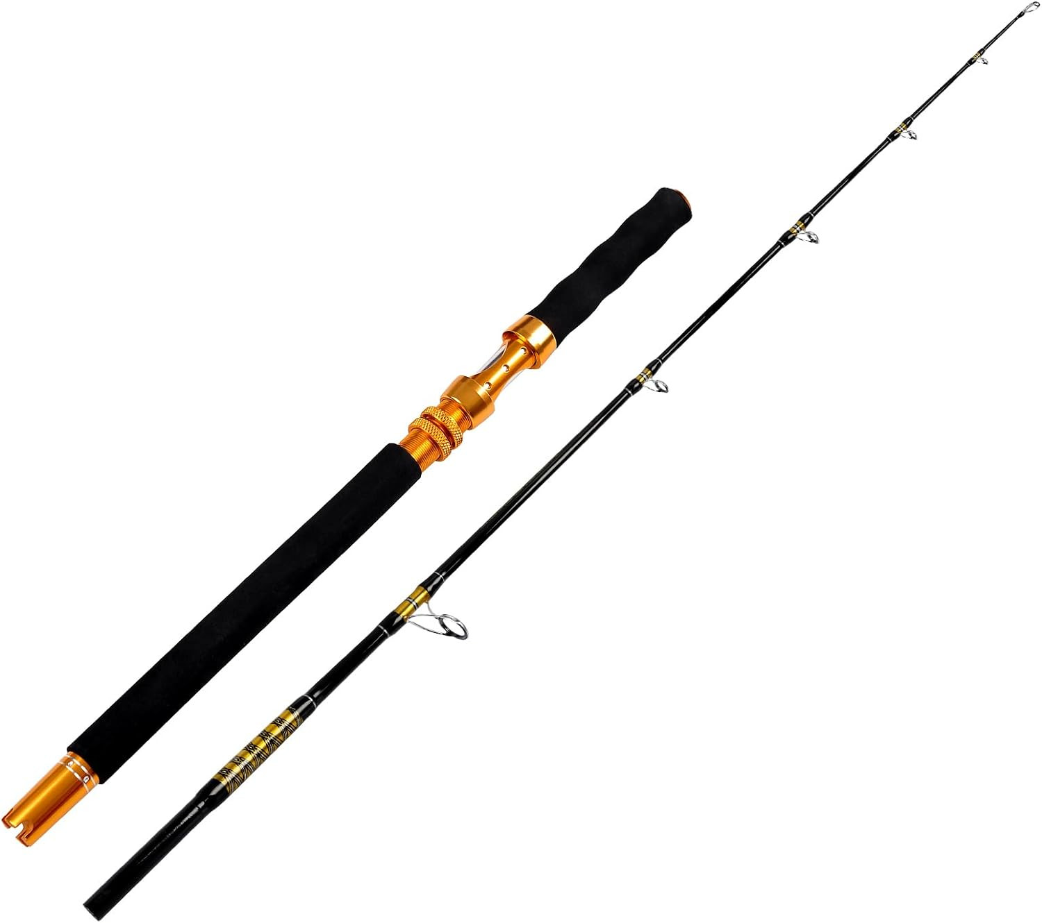 Jigging Spinning Rod Saltwater Offshore Solid Heavy Jig Fishing Pole 1PC & 2PC
