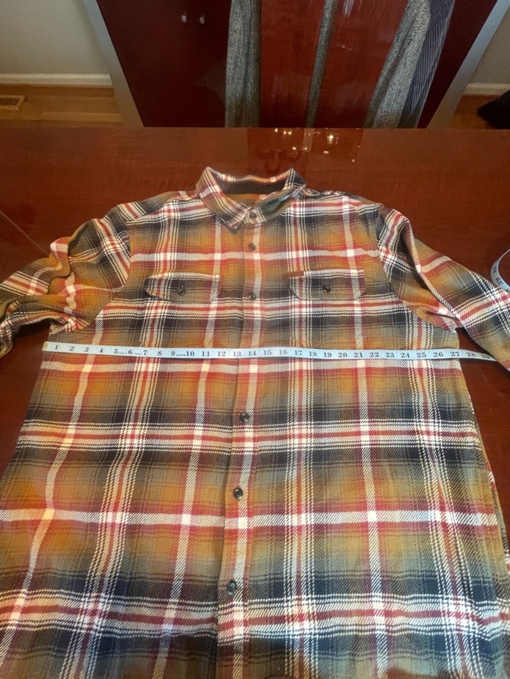 Orvis Heavyweight Plaid Flannel Shacket Side Pockets Lined Earth Tone Men’s XL