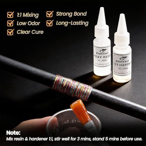 Fishing Rod Repair Kit Complete with Epoxy,10pcs Carbon Fiber A_Complete kit