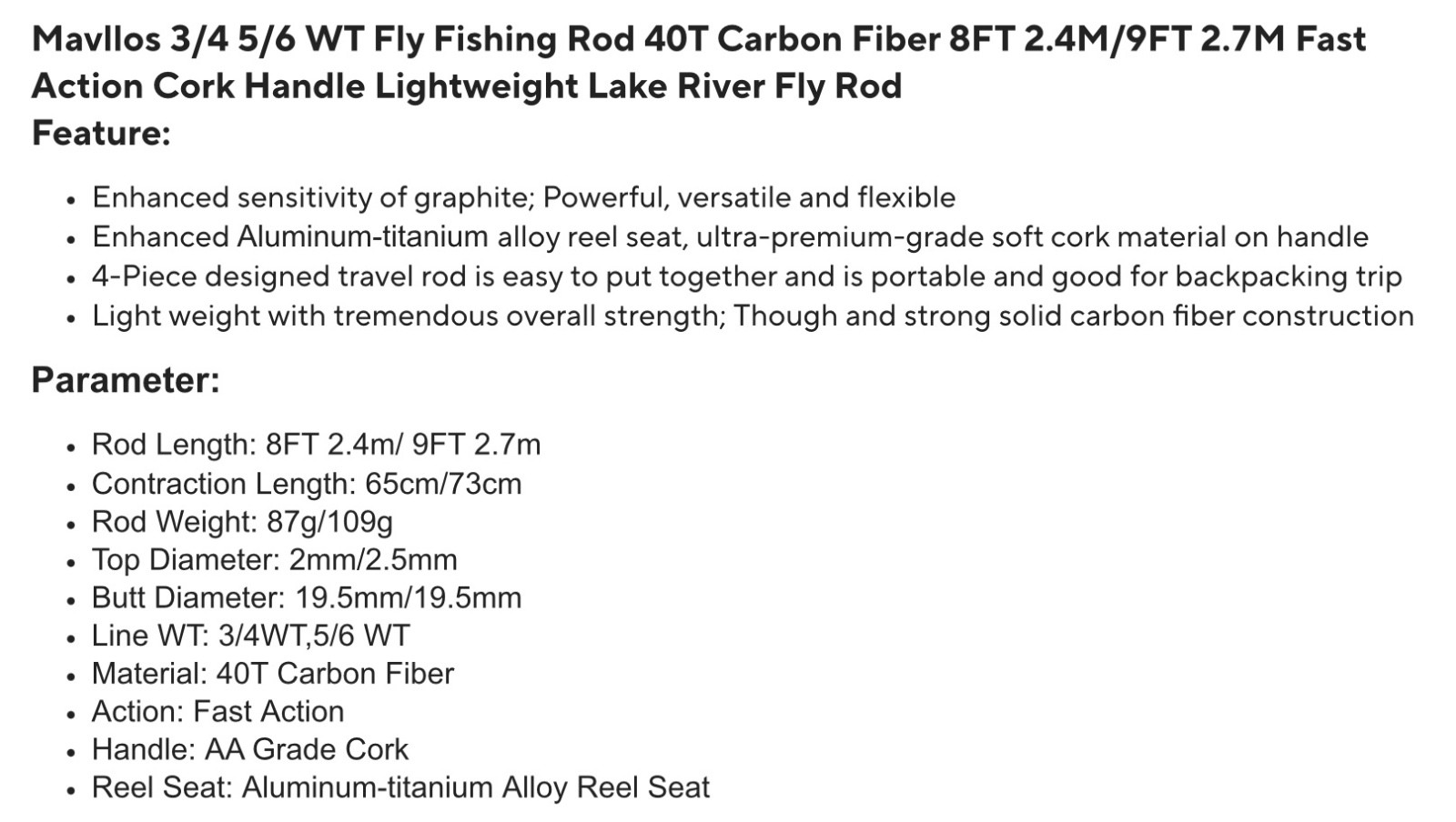 Travel Fly Fishing Rod Sea Saltwater & Freshwater Fly Fishing Rods – Various