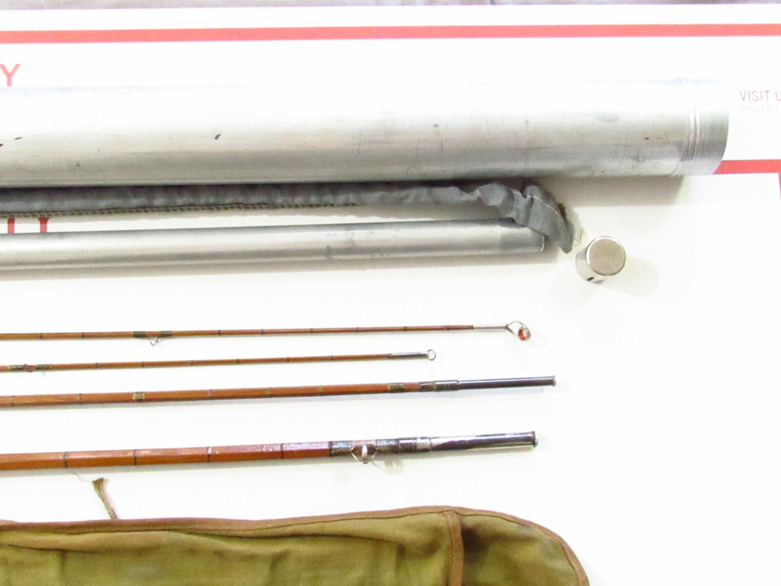 1930S USA ABBEY & IMBRIE CHUBB MONTAGUE 8′ 1/2 FT BAMBOO FLY ROD FOR RESTORE