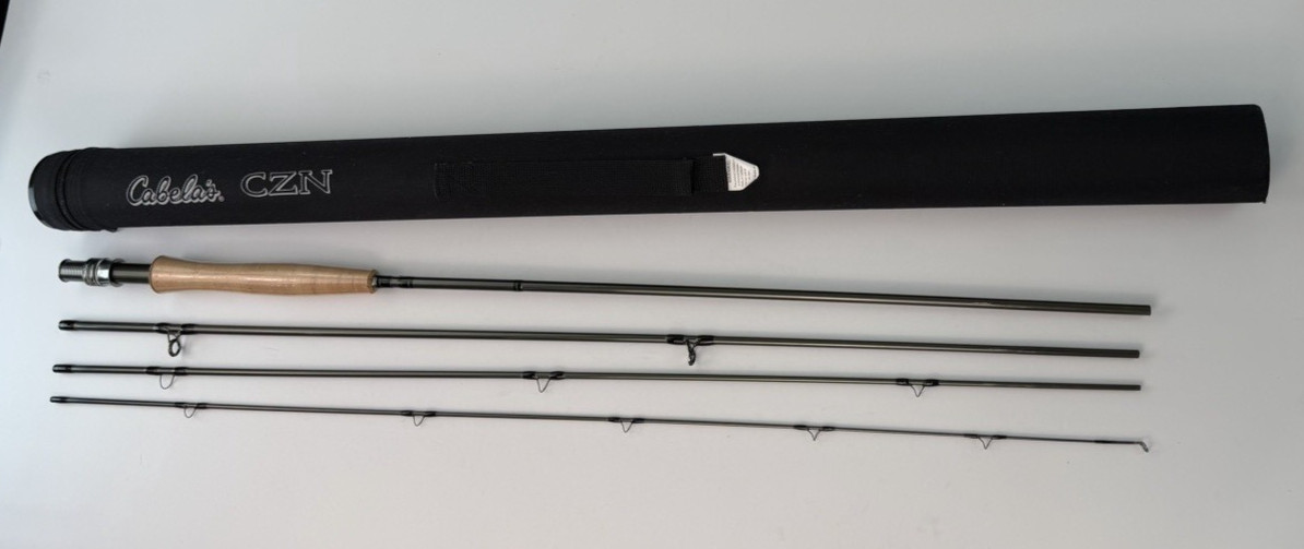 Cabela’s CZN Graphite Fly Fishing Rod 10’ 4wt 4pc w Travel Tube NEVER USED Y330