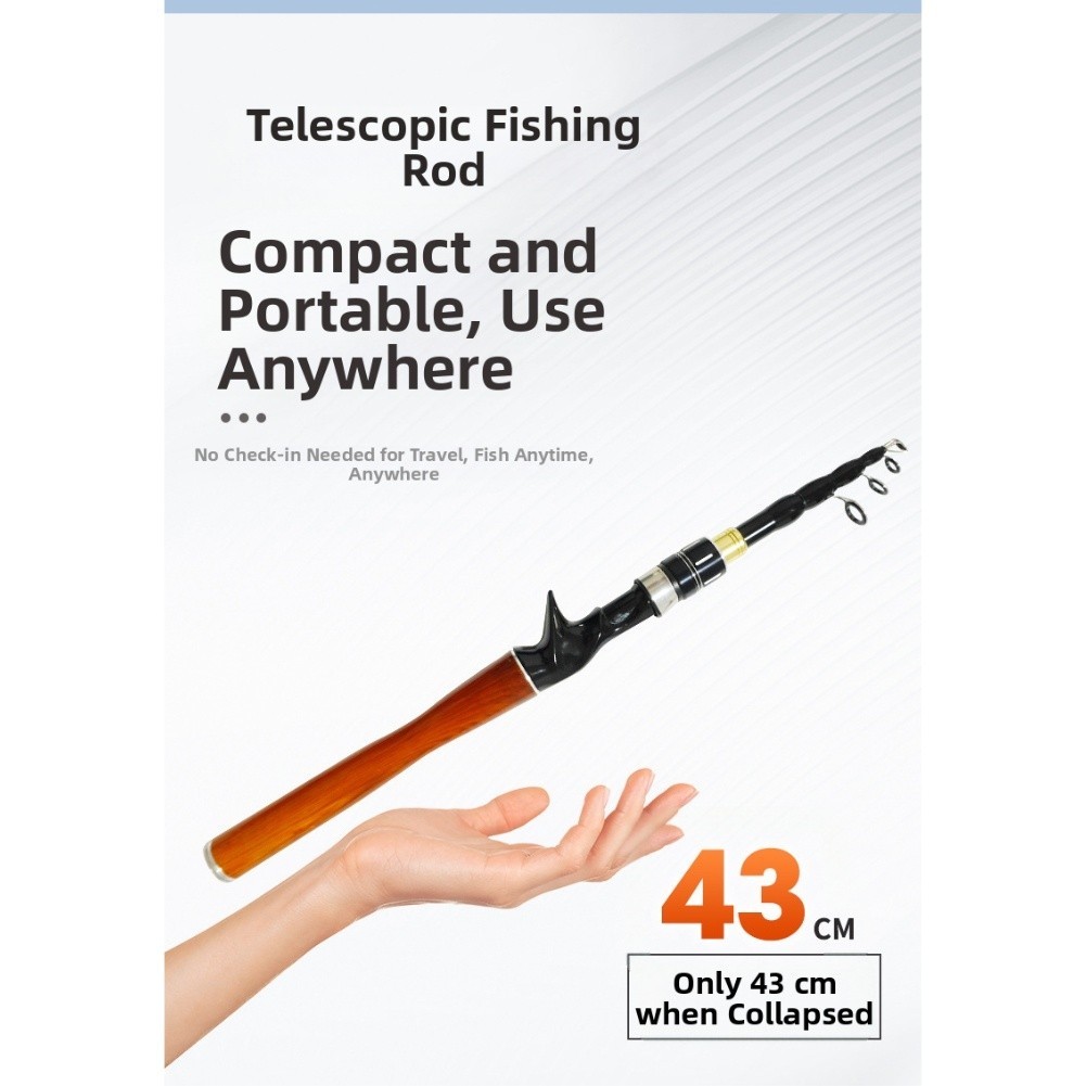 Sougayilang ML Telescopic Fishing Rod Carbon Fiber Spin Cast Foldable 1 8M for 2