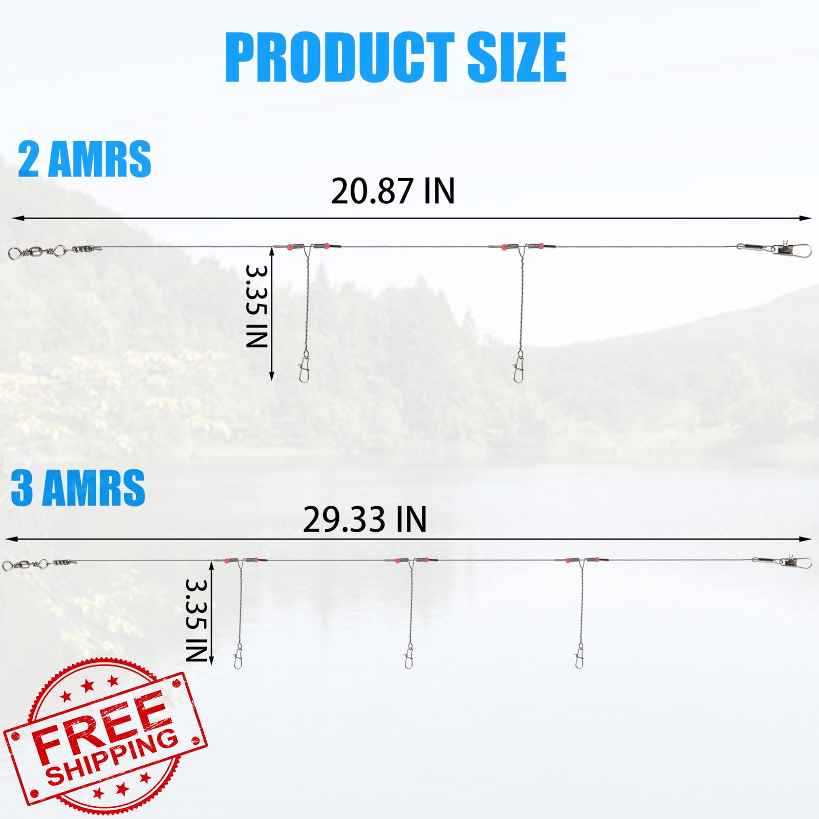 AGOOL Fishing Leaders 3 Arm 12pcs Steel Gray