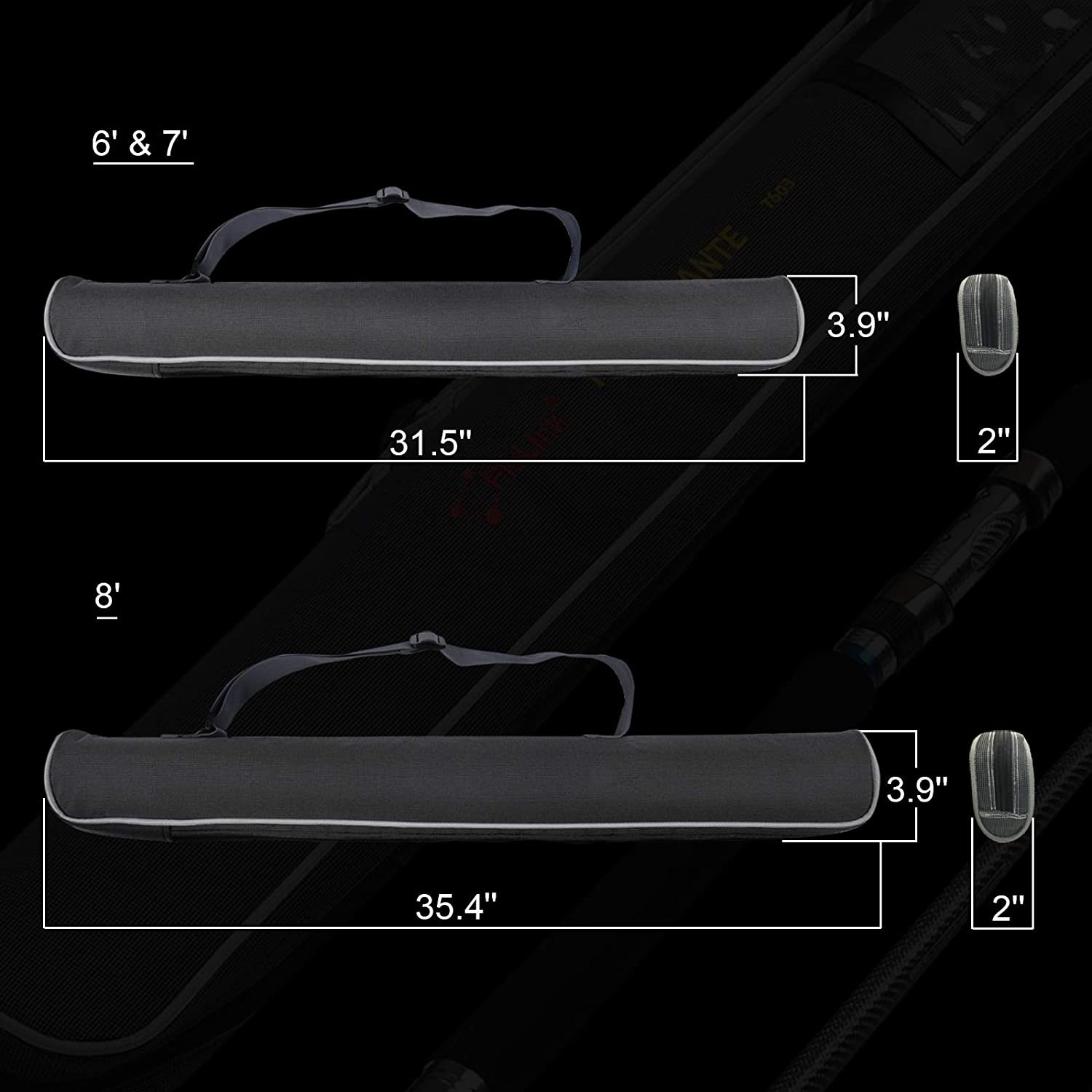 3-Piece Spinning Rod Saltwater Portable Travel Fishing Pole 30-50LB 6/7/8 Feet