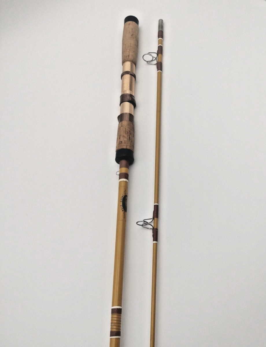 7 ft Spinning Rod Fishing Pole Two Piece 7 Pulls + Hook Rest Adj Reel Holder