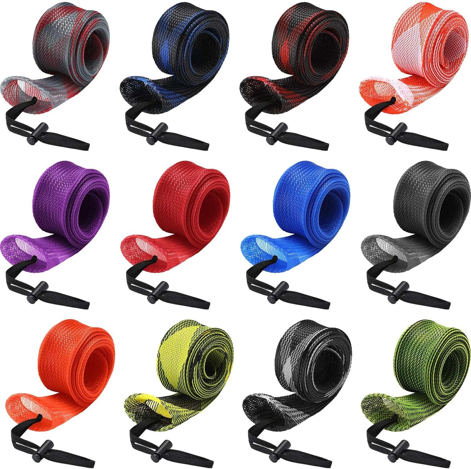 Woanger 7ft Lengthen 12 Pcs Fishing Rod Sleeve Socks Covers multicolor