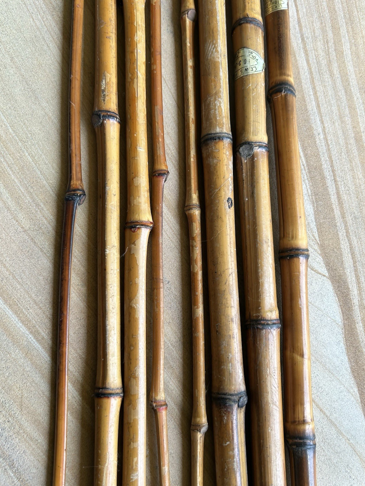 Lews Poles Foley ,Alabama Bamboo Fishing Poles 2pc 10’/3pc11’ Plus Extra W/line